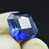 Hand-Held Natural Blue Tanzanite Square Gemstone - 15.60 Ct, Translucent Clarity