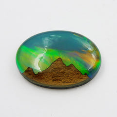 25.00 Ct CERTIFIED Natural Multi-Color Opal-Tiger Eye Loose Gemstone Oval Cut