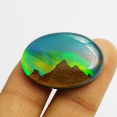 25.00 Ct CERTIFIED Natural Multi-Color Opal-Tiger Eye Loose Gemstone Oval Cut