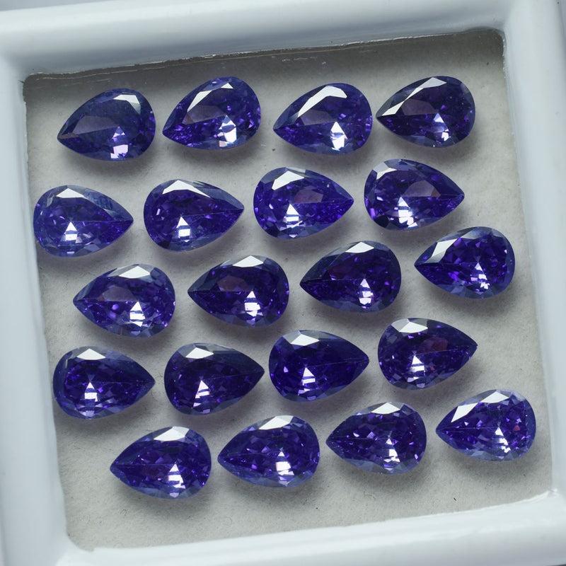 Natural Sapphire Purple Pear Cut Gemstone set for earrings and rings