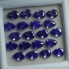 6 Pcs Natural Sapphire Purple Pear Cut CERTIFIED Ring Size Loose Gemstone