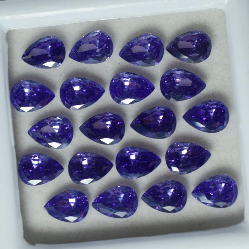 Natural Sapphire Purple Pear Cut Gemstone certified matched lot
