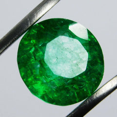 5.20 Ct Natural CERTIFIED Emerald Round Cut Green Colombian Loose Gemstone