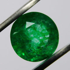 5.20 Ct Natural CERTIFIED Emerald Round Cut Green Colombian Loose Gemstone