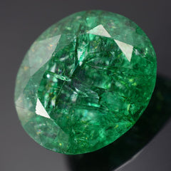 Green COLOMBIAN  11.70 Ct Natural Emerald CERTIFIED Oval Cut Loose Gemstone