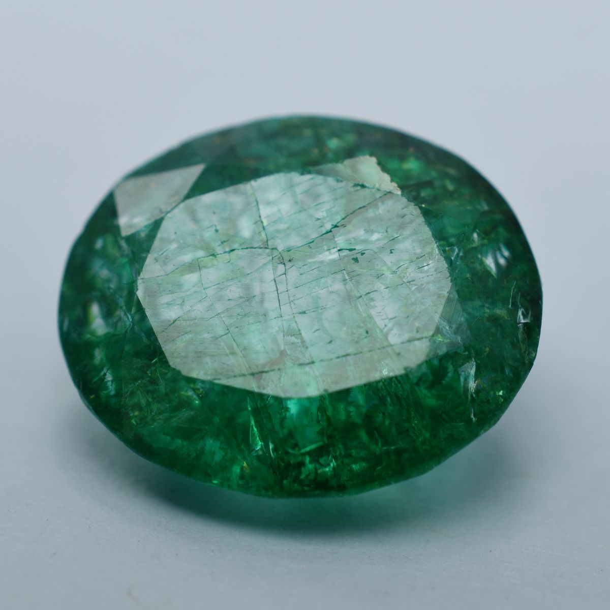 Green COLOMBIAN  11.70 Ct Natural Emerald CERTIFIED Oval Cut Loose Gemstone