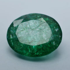 Green COLOMBIAN  11.70 Ct Natural Emerald CERTIFIED Oval Cut Loose Gemstone