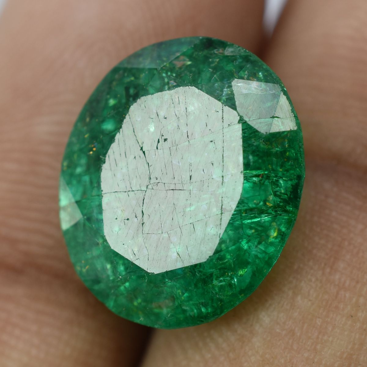 Green COLOMBIAN  11.70 Ct Natural Emerald CERTIFIED Oval Cut Loose Gemstone