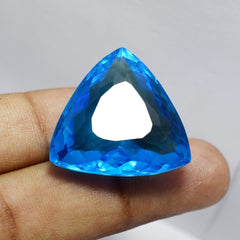 Trillion Cut Best Topaz Stone In The World Gems 48.10 Ct Blue Topaz Certified