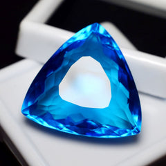 Trillion Cut Best Topaz Stone In The World Gems 48.10 Ct Blue Topaz Certified