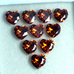 12 Pcs NATURAL Heart 6x6 mm Orange Ceylon SAPPHIRE Loose Gemstone CERTIFIED Lot