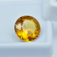 World Best 6.60 Ct Natural Yellow Sapphire Genuine Round Cut CERTIFIED Gemstone