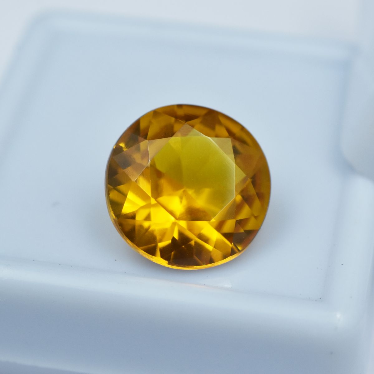 World Best 6.60 Ct Natural Yellow Sapphire Genuine Round Cut CERTIFIED Gemstone