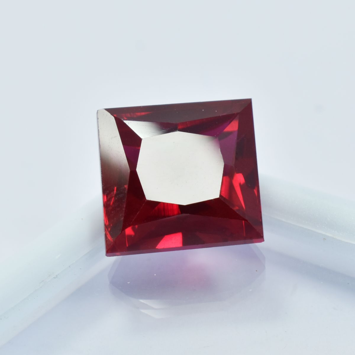 Genuine Red Ruby Natural 17.40 Ct Square Cut CERTIFIED Loose Gemstone.