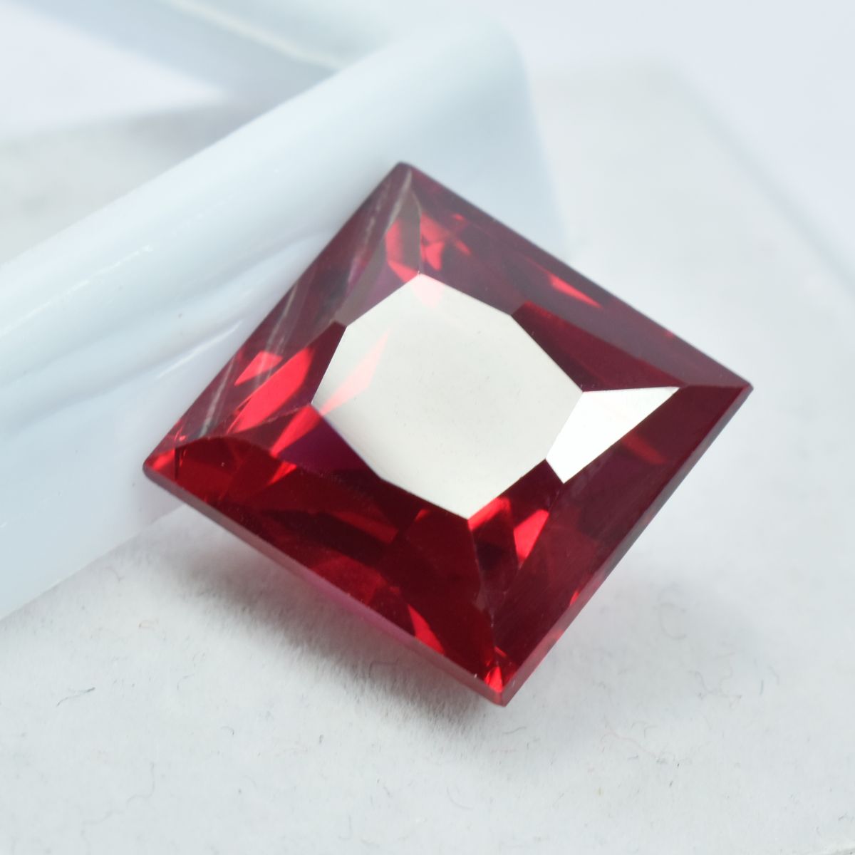 Genuine Red Ruby Natural 17.40 Ct Square Cut CERTIFIED Loose Gemstone.