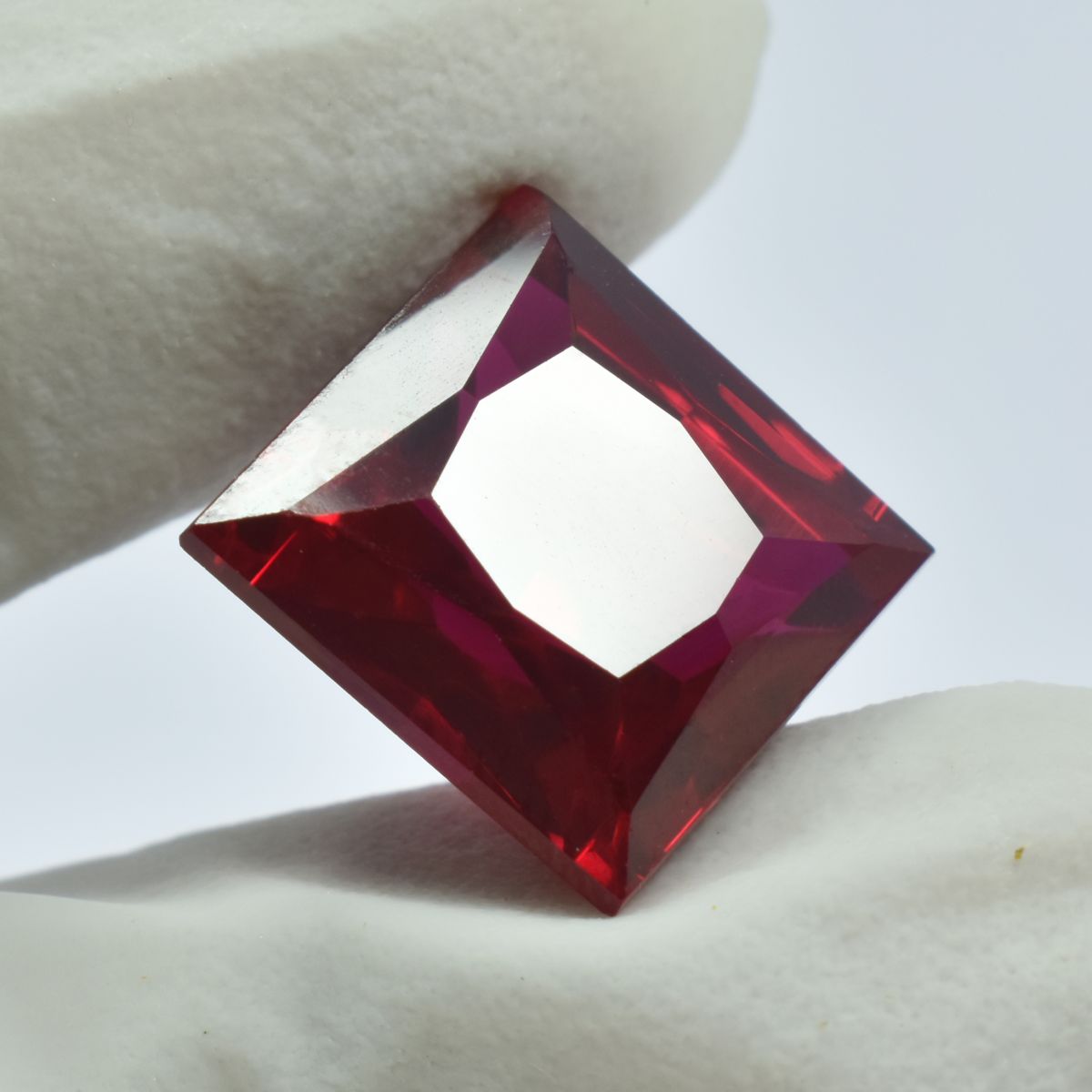 Genuine Red Ruby Natural 17.40 Ct Square Cut CERTIFIED Loose Gemstone.