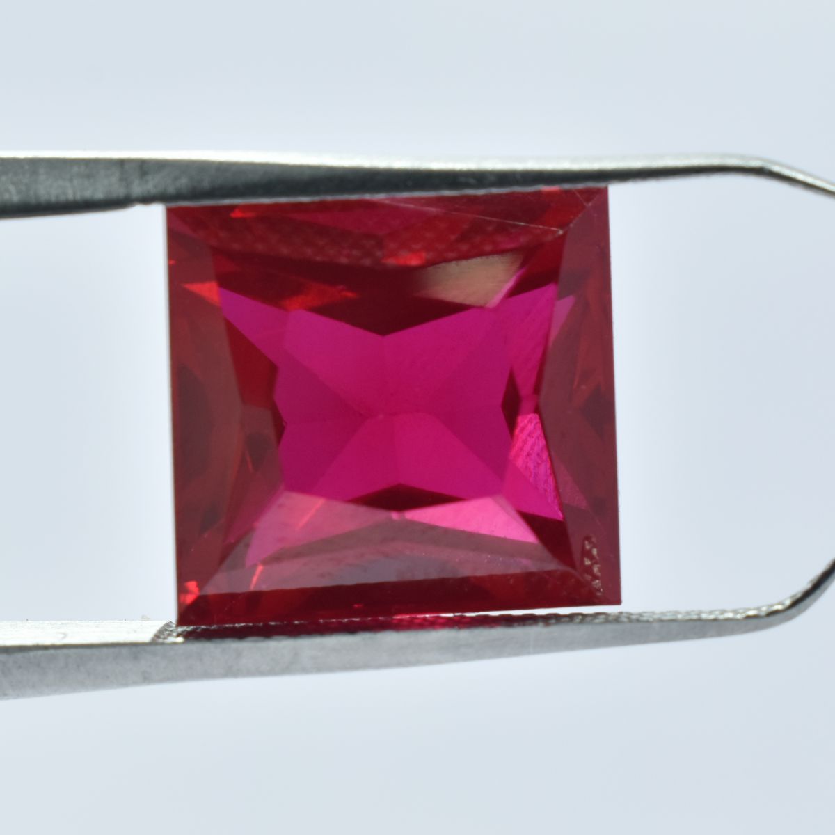 Genuine Red Ruby Natural 17.40 Ct Square Cut CERTIFIED Loose Gemstone.