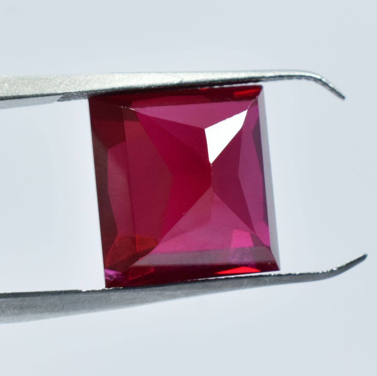 Genuine Red Ruby Natural 17.40 Ct Square Cut CERTIFIED Loose Gemstone.