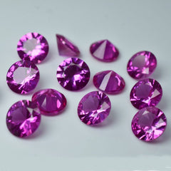 16  Pcs Natural Flawless Pink Ruby 8x8 mm Round Shape  CERTIFIED Loose Gemstone