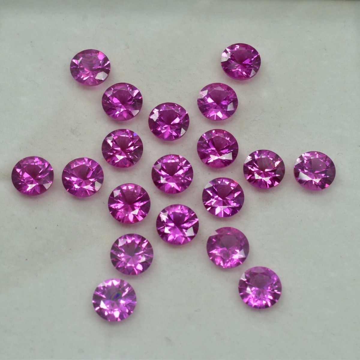 16  Pcs Natural Flawless Pink Ruby 8x8 mm Round Shape  CERTIFIED Loose Gemstone