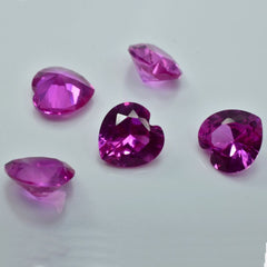 8 Pcs Natural Pink Ruby CERTIFIED Heart Cut Gemstone 7x7 mm