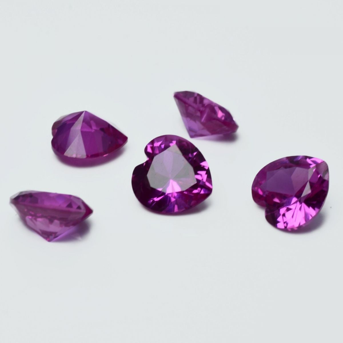 8 Pcs Natural Pink Ruby CERTIFIED Heart Cut Gemstone 7x7 mm