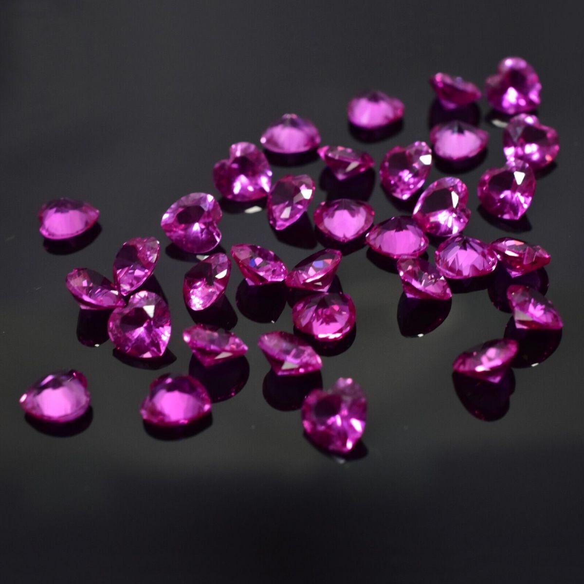 8 Pcs Natural Pink Ruby CERTIFIED Heart Cut Gemstone 7x7 mm