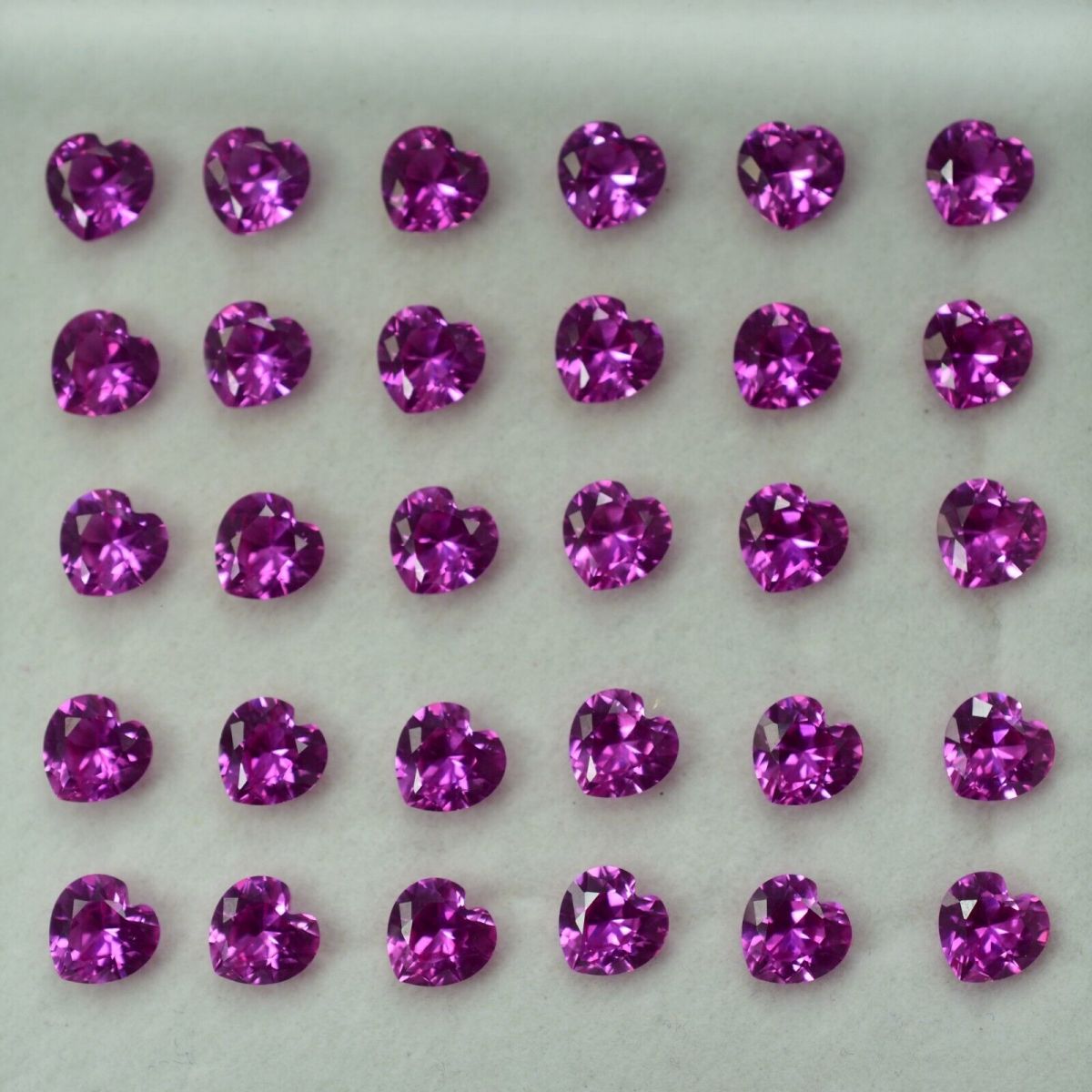 8 Pcs Natural Pink Ruby CERTIFIED Heart Cut Gemstone 7x7 mm