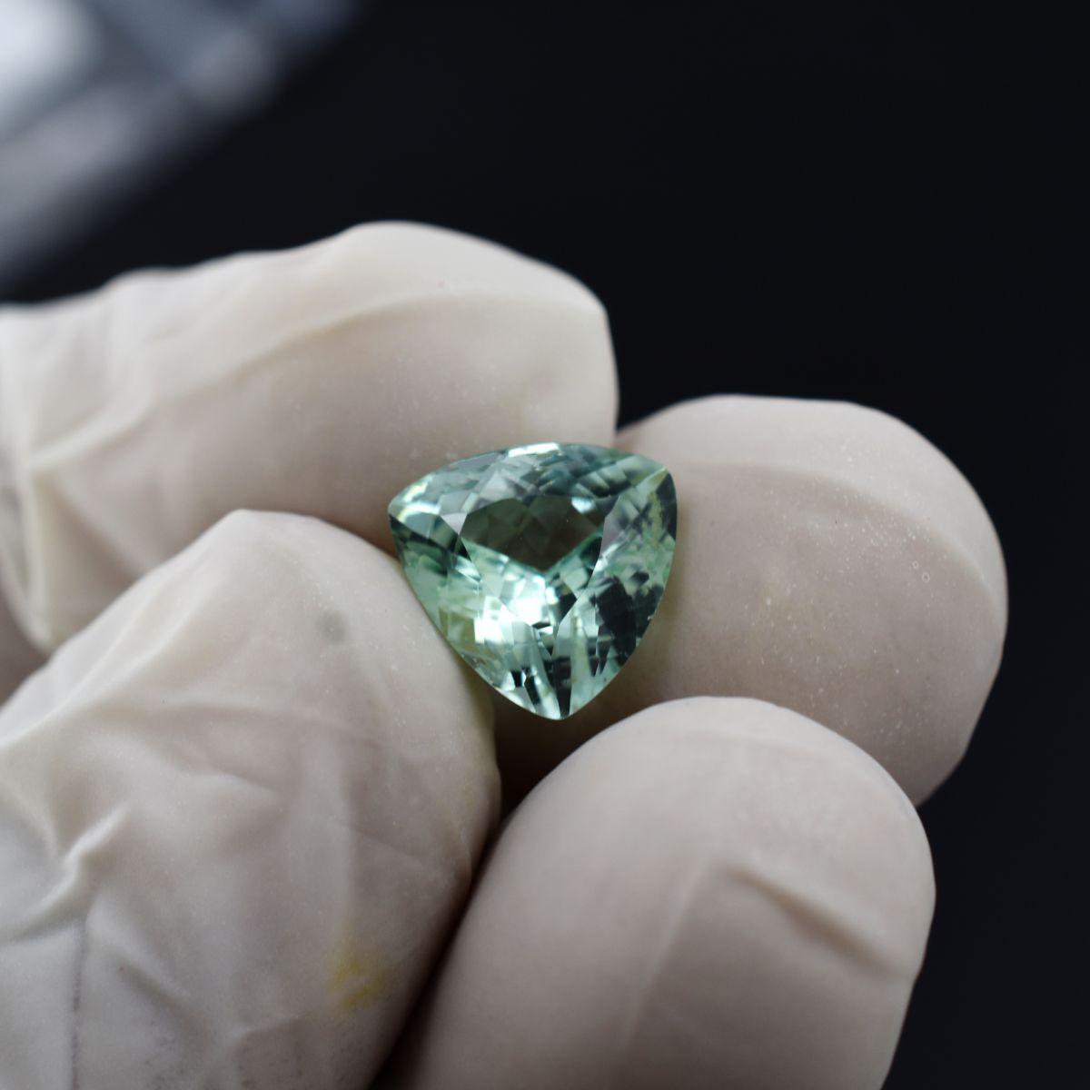 2 Ct Natural Grandidierite Bluish Green CERTIFIED Trillion Cut Loose Gemstone