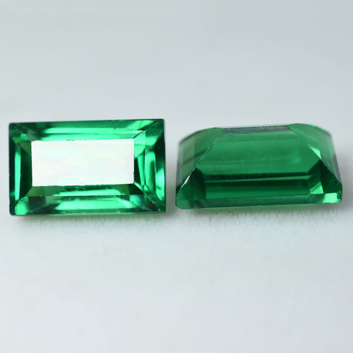 18.56 Ct NATURAL  Tsavorite Garnet Green EMERALD CUT Gemstone CERTIFIED pair