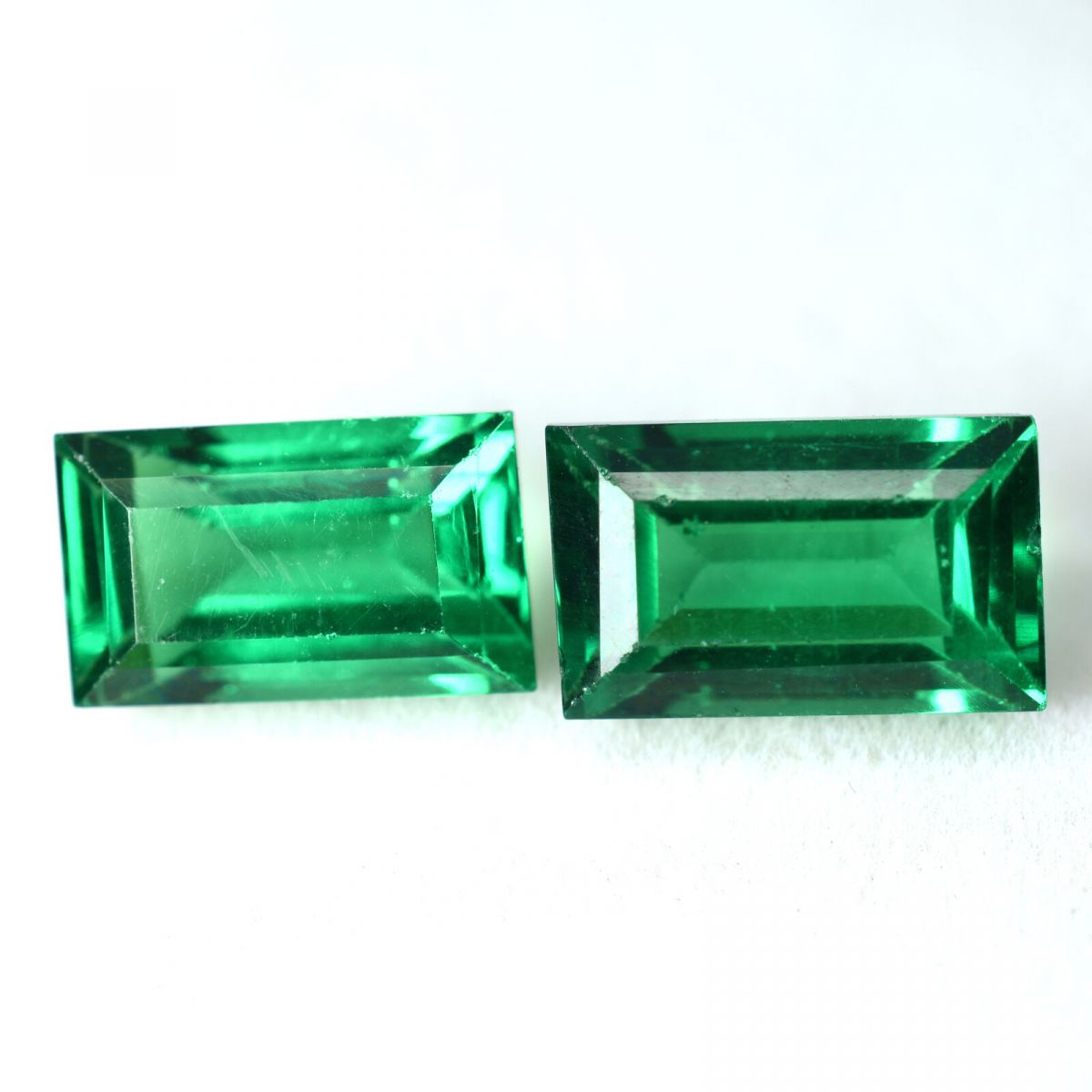 18.56 Ct NATURAL  Tsavorite Garnet Green EMERALD CUT Gemstone CERTIFIED pair