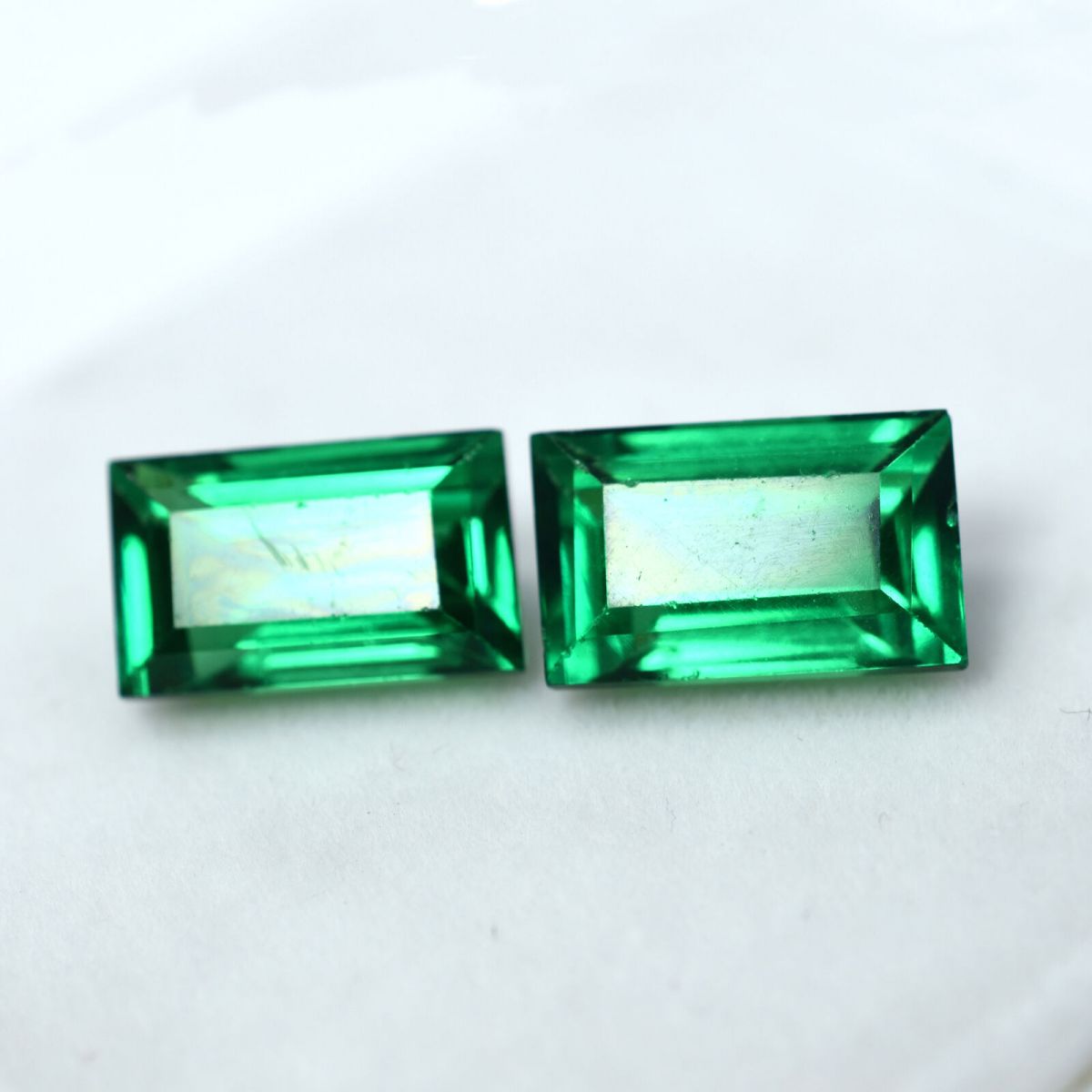 18.56 Ct NATURAL  Tsavorite Garnet Green EMERALD CUT Gemstone CERTIFIED pair