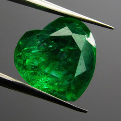 6.15 Ct Top Rich Green Natural Emerald Heart Cut?CERTIFIED Loose Gemstone