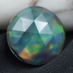 11.85 Ct Natura Boulder Opal Doublet Round Cut CERTIFIED Ethiopia Loose Gemstone