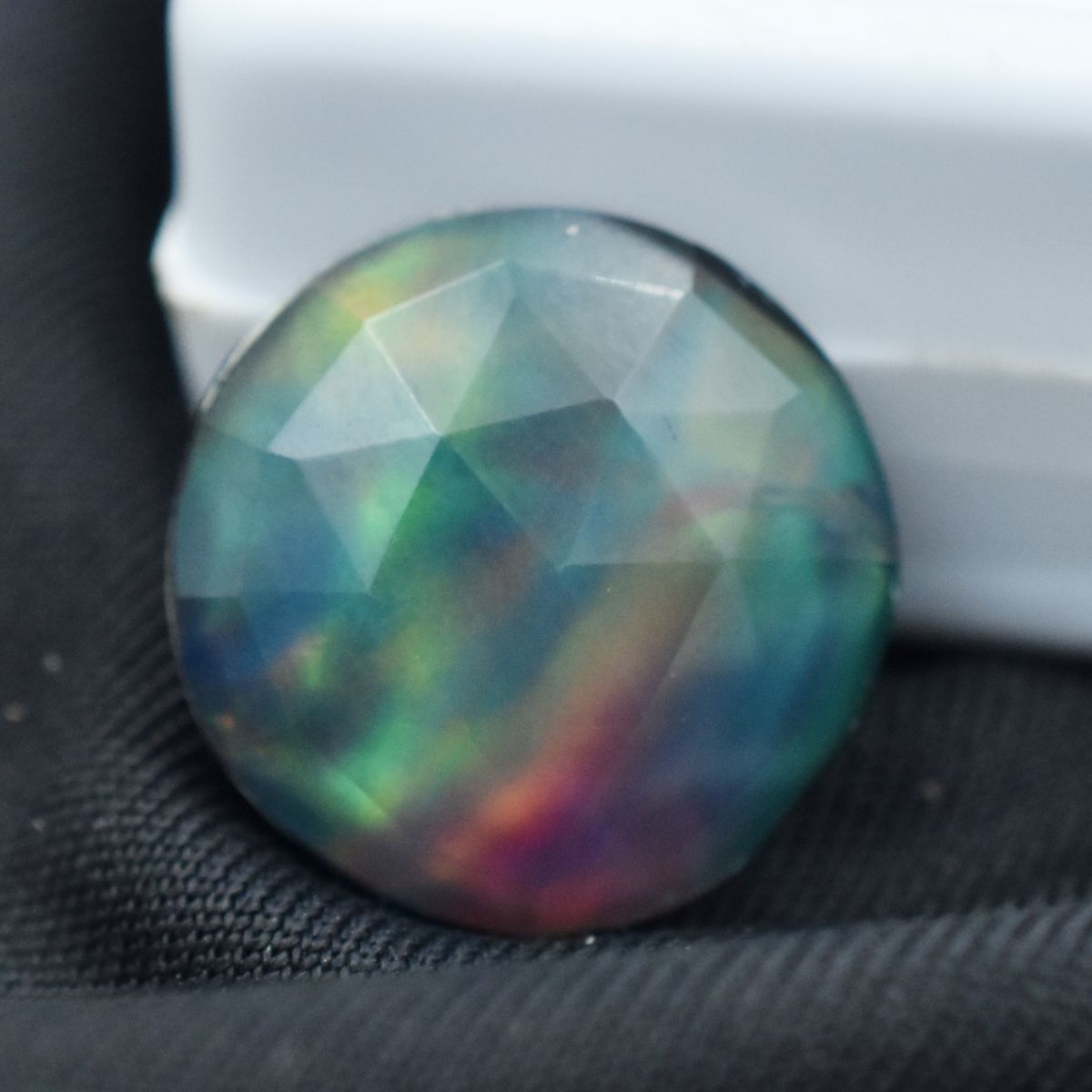 11.85 Ct Natura Boulder Opal Doublet Round Cut CERTIFIED Ethiopia Loose Gemstone