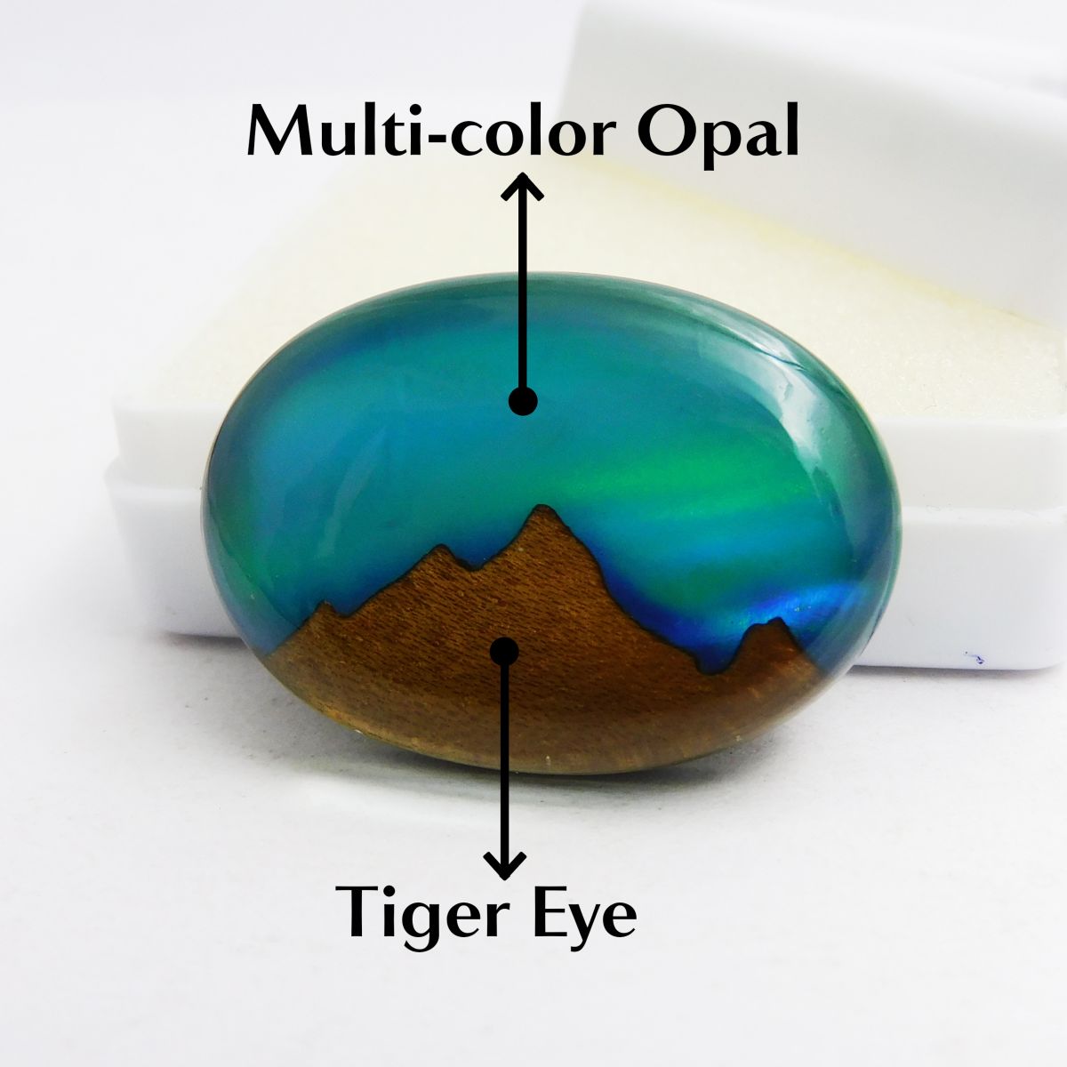 26.40 Ct CERTIFIED Natural Multi-Color Opal-Tiger Eye Loose Gemstone Oval Cut