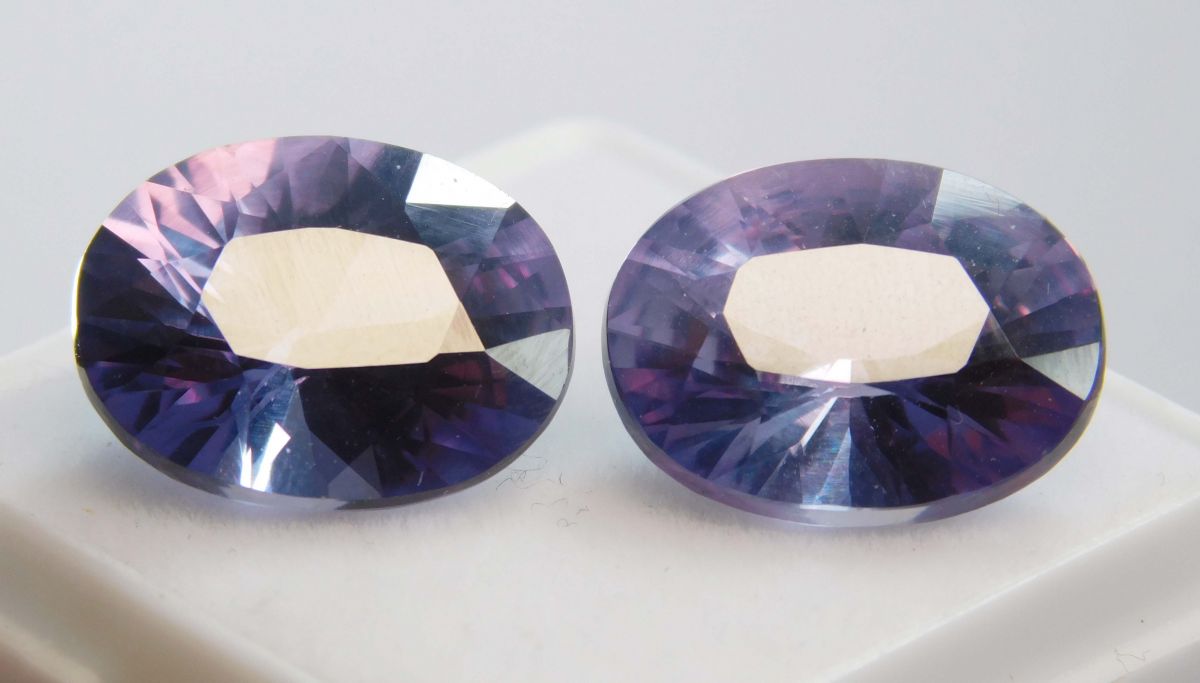 Natural Color Change Alexandrite 16.69 Ct Oval CERTIFIED Loose Gemstones Pair