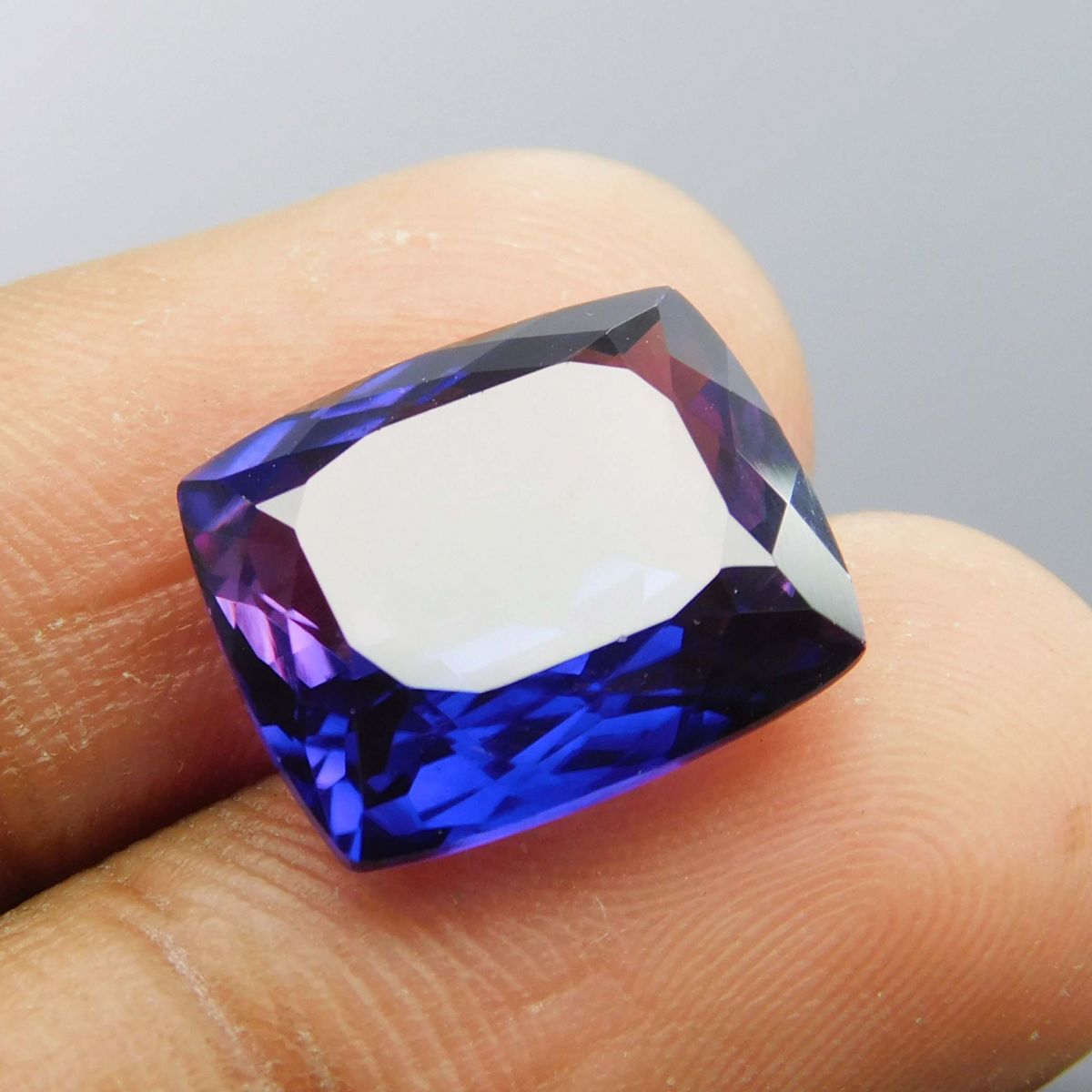 Natural Purple Tanzanite 9.30 Ct Cushion Cut CERTIFIED Loose Gemstone Ring Size