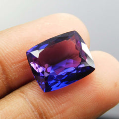 Natural Purple Tanzanite 9.30 Ct Cushion Cut CERTIFIED Loose Gemstone Ring Size