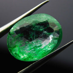 CERTIFIED Natural Oval Cut 7 Carat Loose Gemstone Green Colombian Emerald