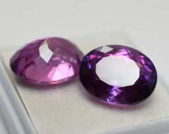 CERTIFIED Natural Tanzanite Oval Cut 18.78 Carat Purple Loose Gemstone Pair