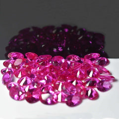 9x7 mm Gemstone Natural Pink Ruby 24 Pcs CERTIFIED Ring Size  Oval Cut