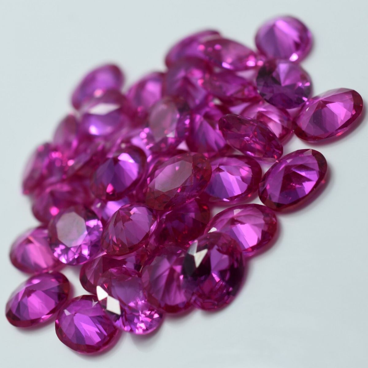 9x7 mm Gemstone Natural Pink Ruby 24 Pcs CERTIFIED Ring Size  Oval Cut