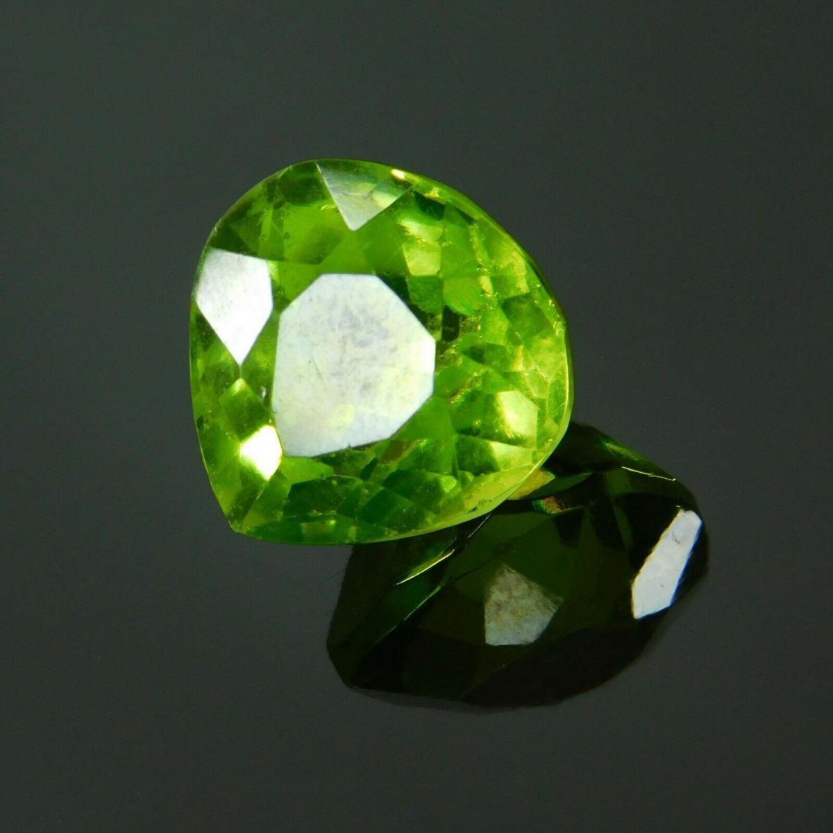 8.58 Ct Natural Green PEAR SHAPE Peridot Loose Gemstone CERTIFIED