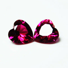 2.25 Ct NATURAL Ruby Loose Gemstone RED Heart Cut 6 mm Ring Size Pair CERTIFIED