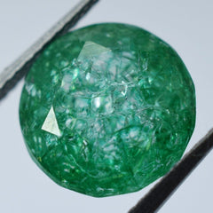 Loose Gemstone ZAMBIA Green EMERALD 4.40 Ct Natural ROUND Cut For Ring CERTIFIED