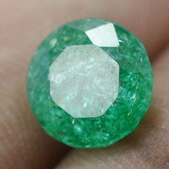 Loose Gemstone ZAMBIA Green EMERALD 4.40 Ct Natural ROUND Cut For Ring CERTIFIED