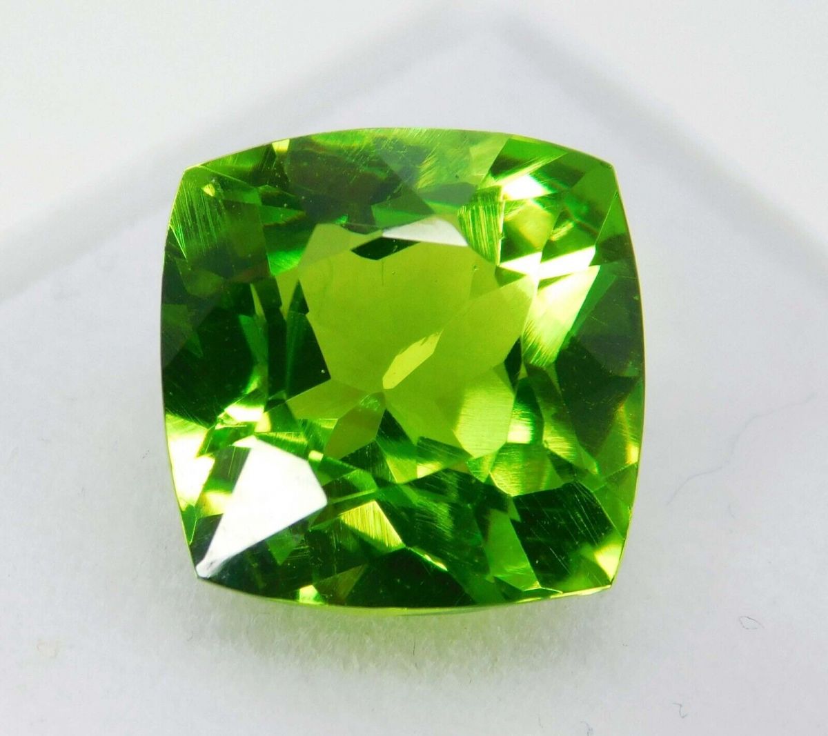 9.80 Ct Natural PERIDOT Square Cushion Shape CERTIFIED Loose Gemstones