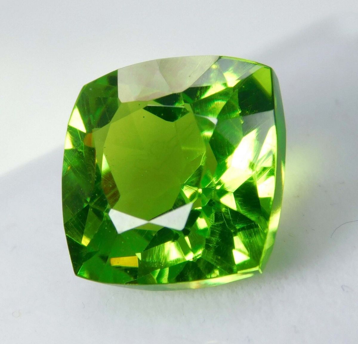 9.80 Ct Natural PERIDOT Square Cushion Shape CERTIFIED Loose Gemstones