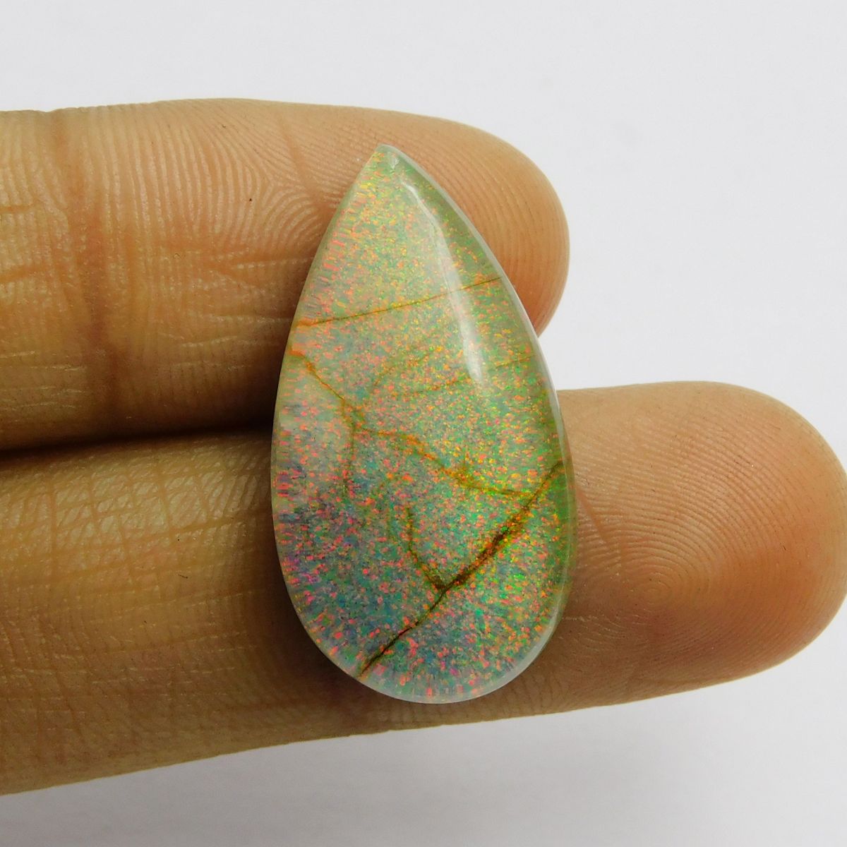 Pear Shape Monarch Opal 15.60 Ct CERTIFIED Natural Loose Gemstone